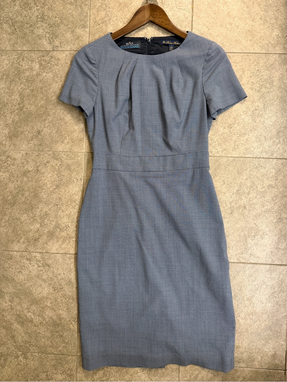 Brooks Brothers Powder Blue Short-Sleeve Sheath Dress